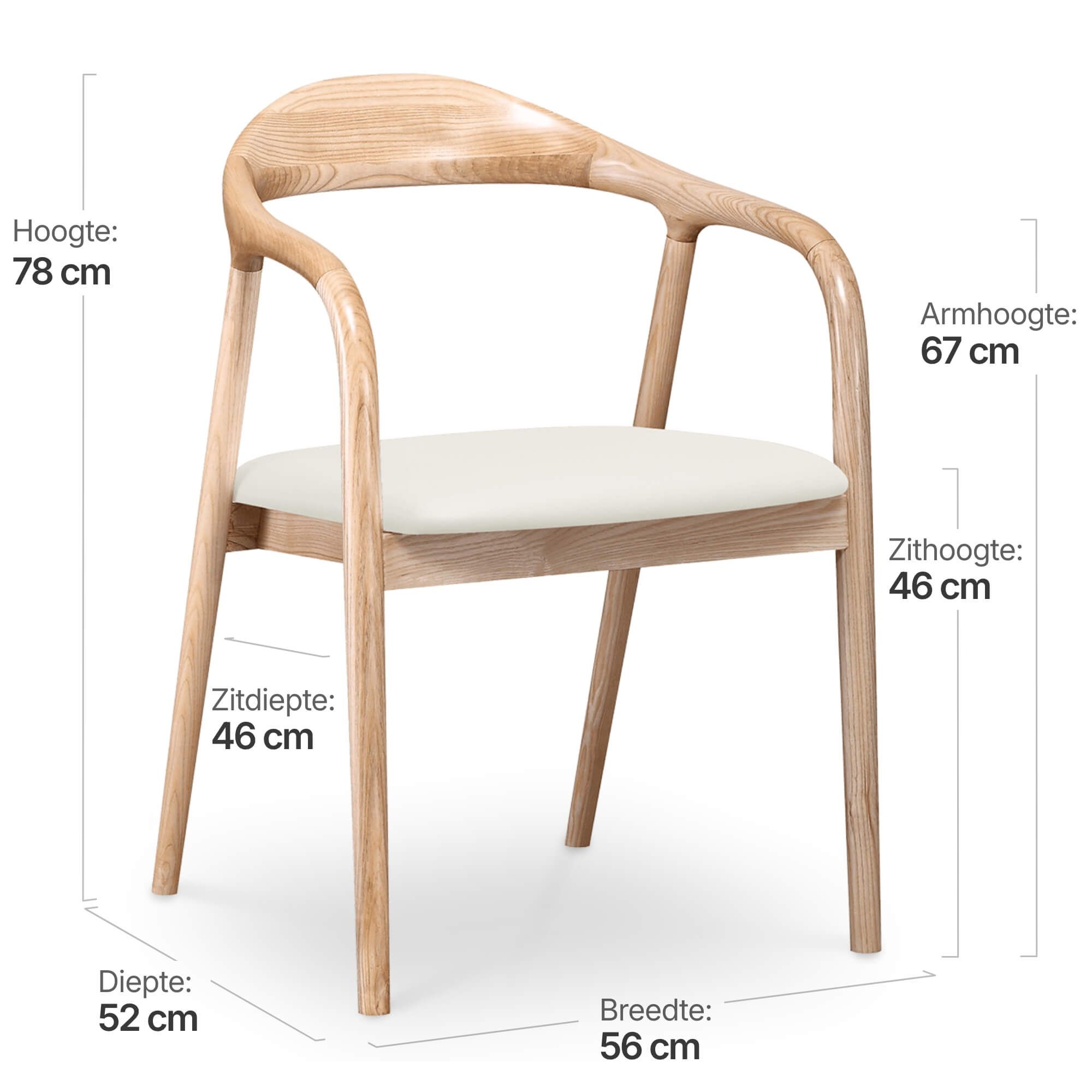 Artson Eetkamerstoel | Essen | Offwhite PU Leer