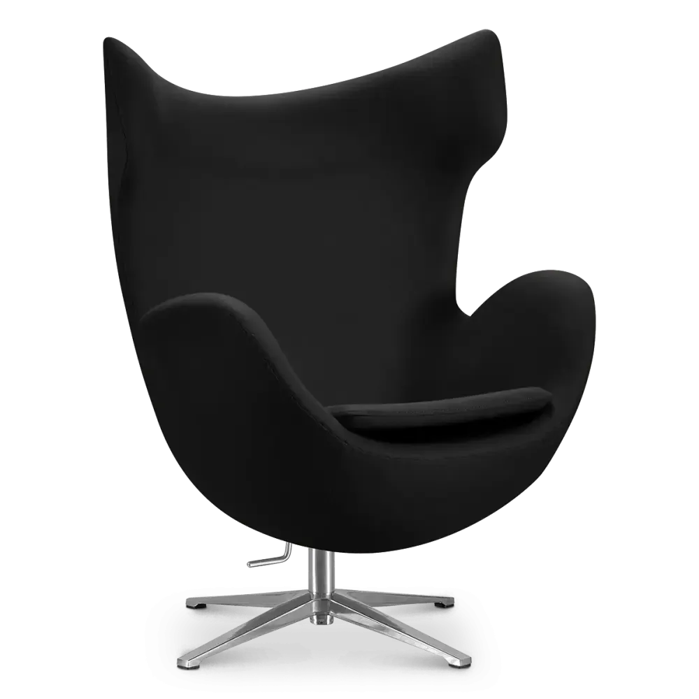 specificaties flag chair zwart kasjmier chrome onderstel  