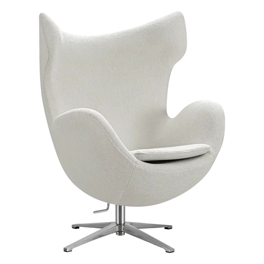 specificaties flag chair wit boucle chrome onderstel 