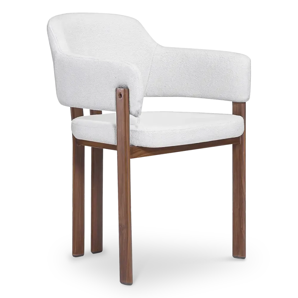 specificaties-isamu-eetkamerstoel-walnoot finish-wit bouclé