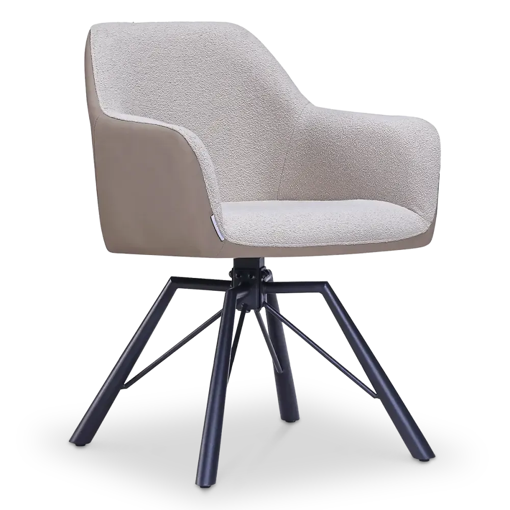specificaties-nord-eetkamerstoel-zwarte finish-taupe bouclé