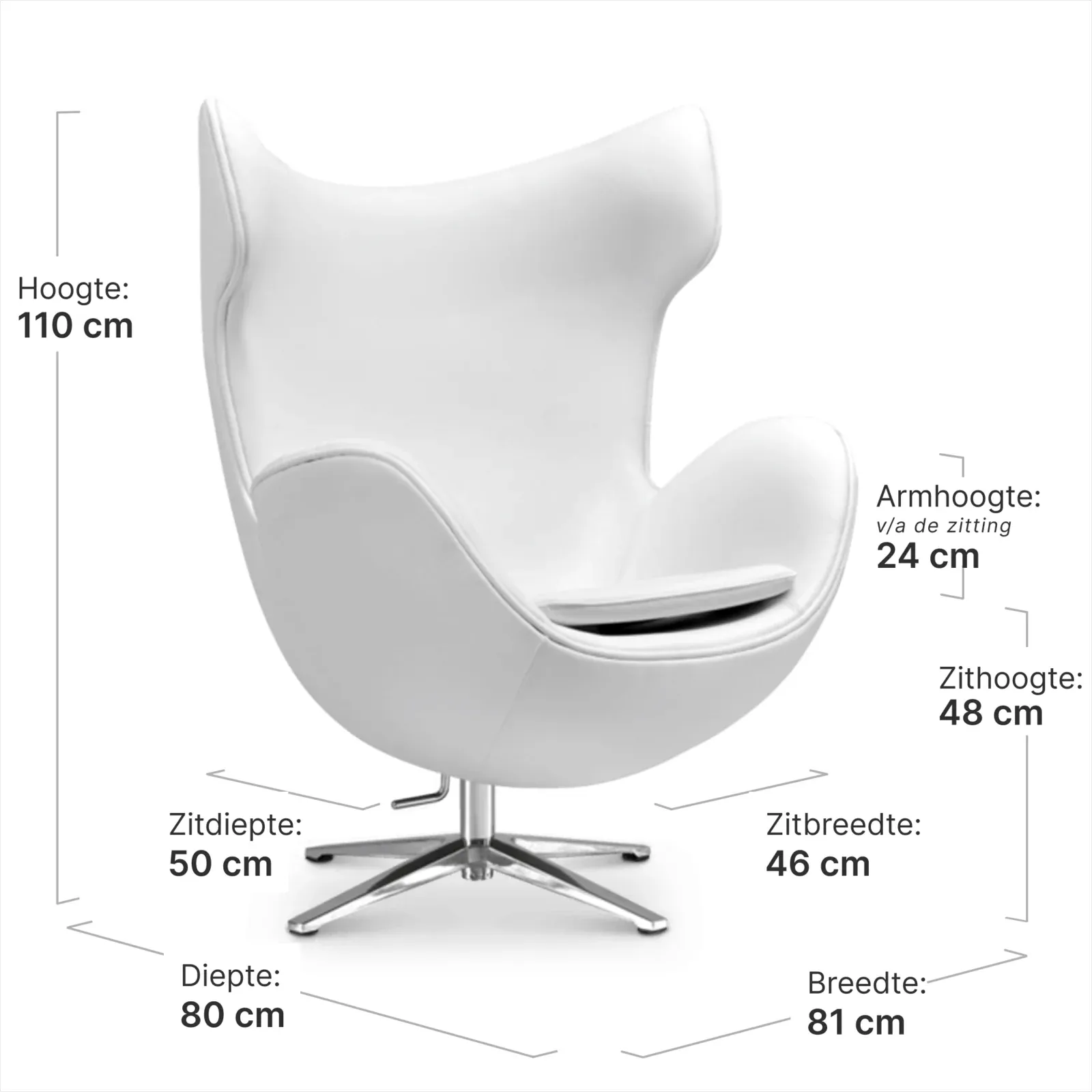 Flag Chair Wit Leer