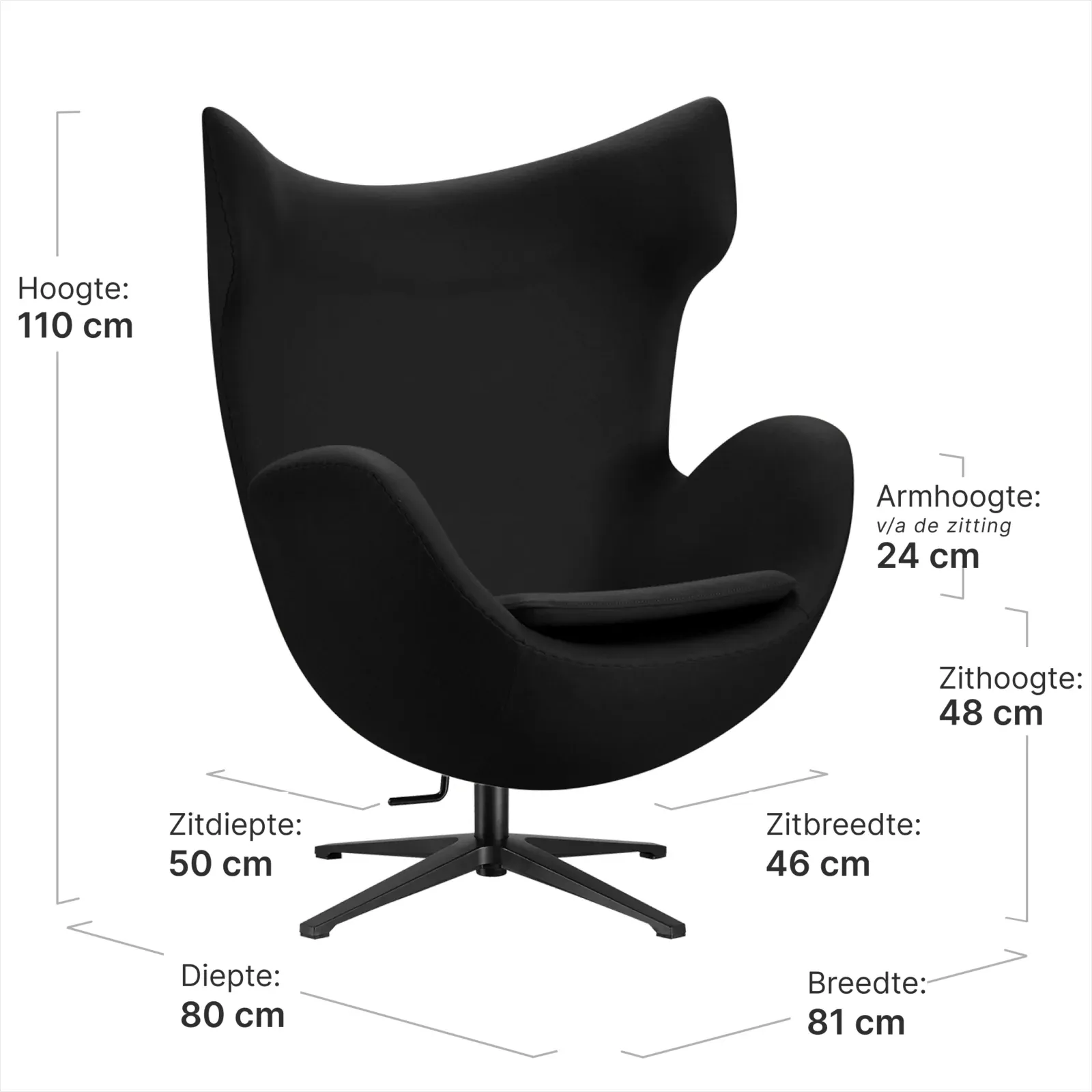 Flag Chair Zwart Kasjmier