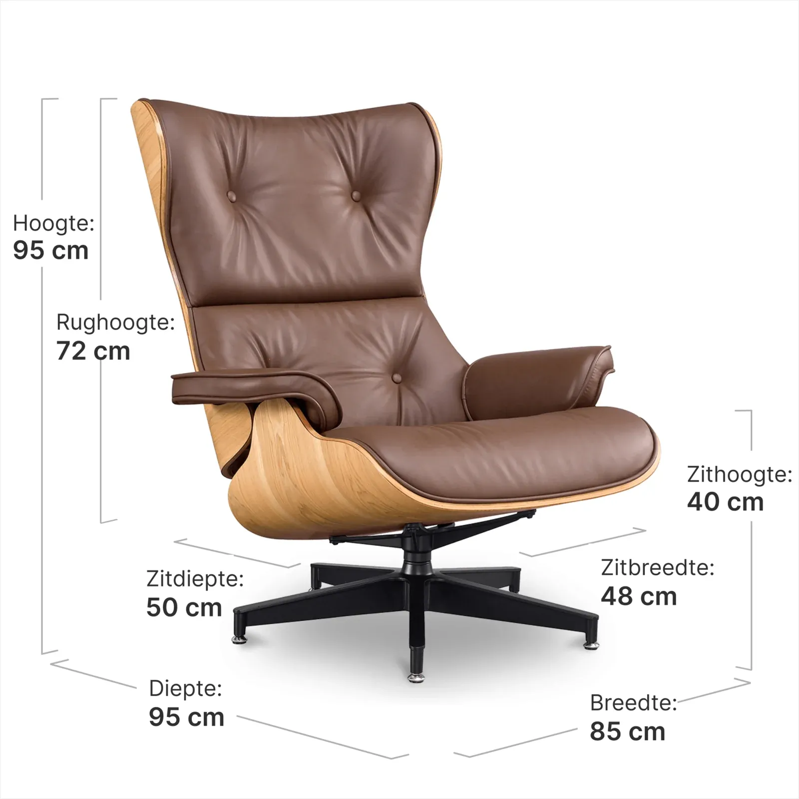 Cavel Lounge Chair Bruin Leer | Essen Schalen