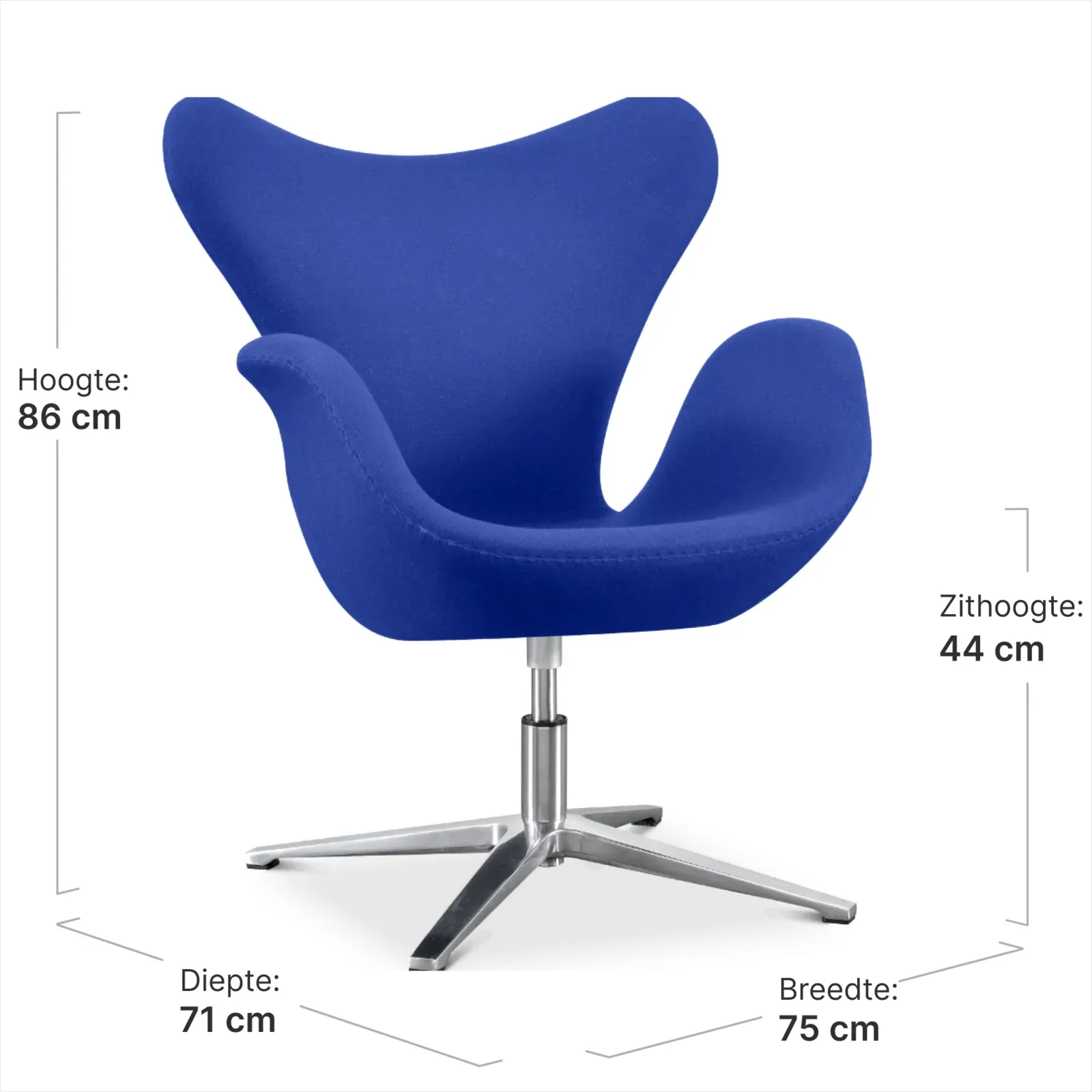 Sean Chair Blauw Kasjmier