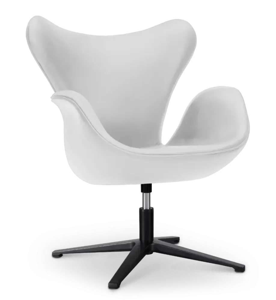 specificaties sean chair wit leer zwarte poot
