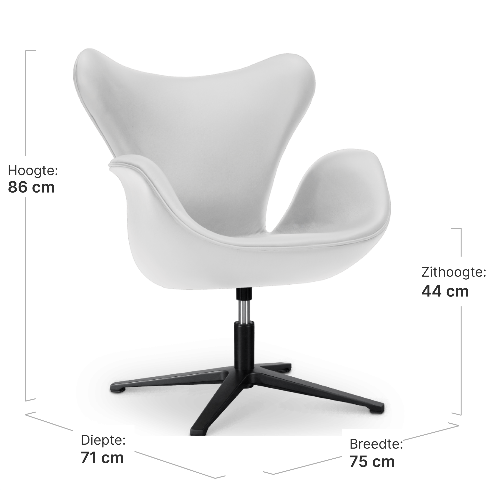 Sean Chair Wit Leer