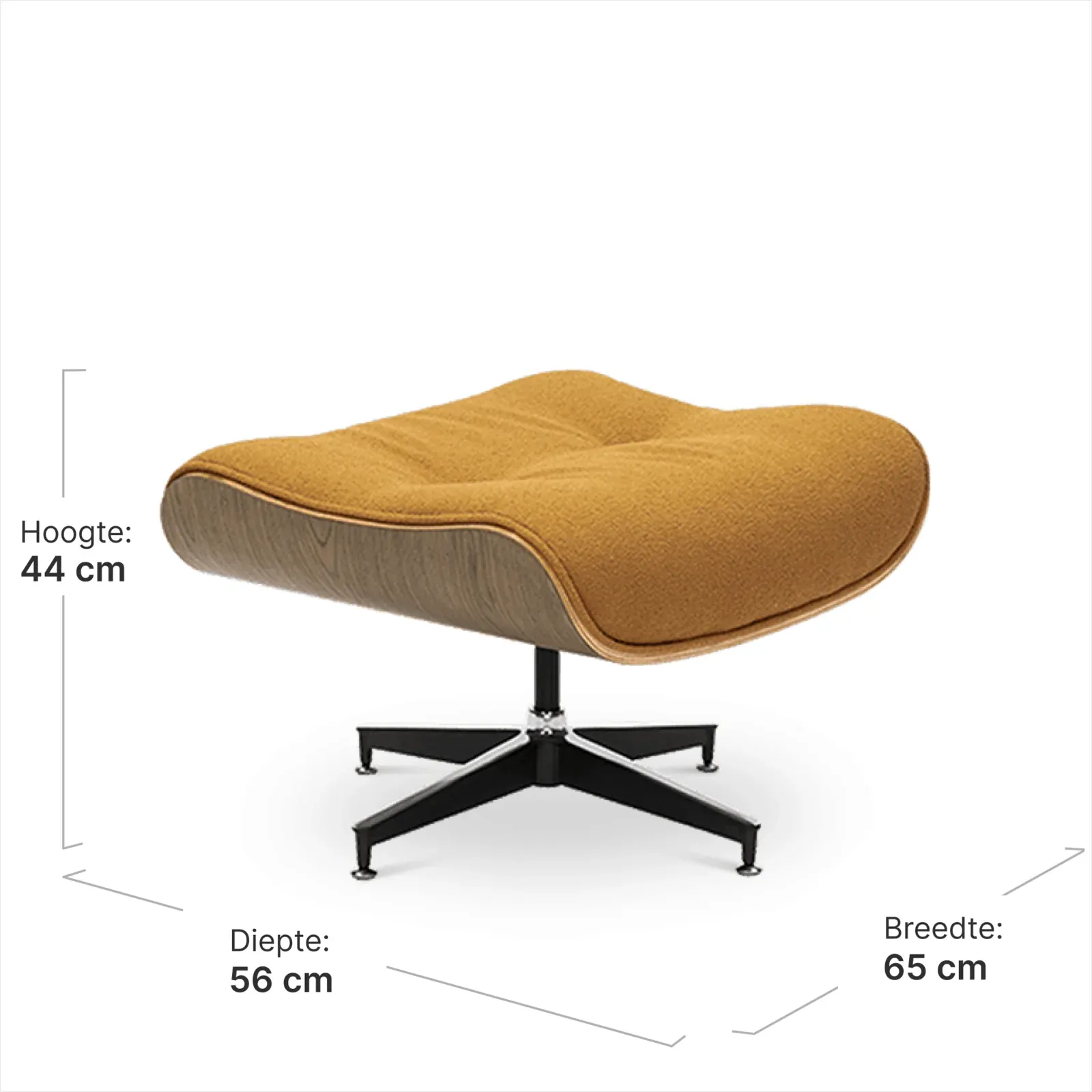 Cavel Lounge Chair Bruin Boucle | Walnoot Schalen