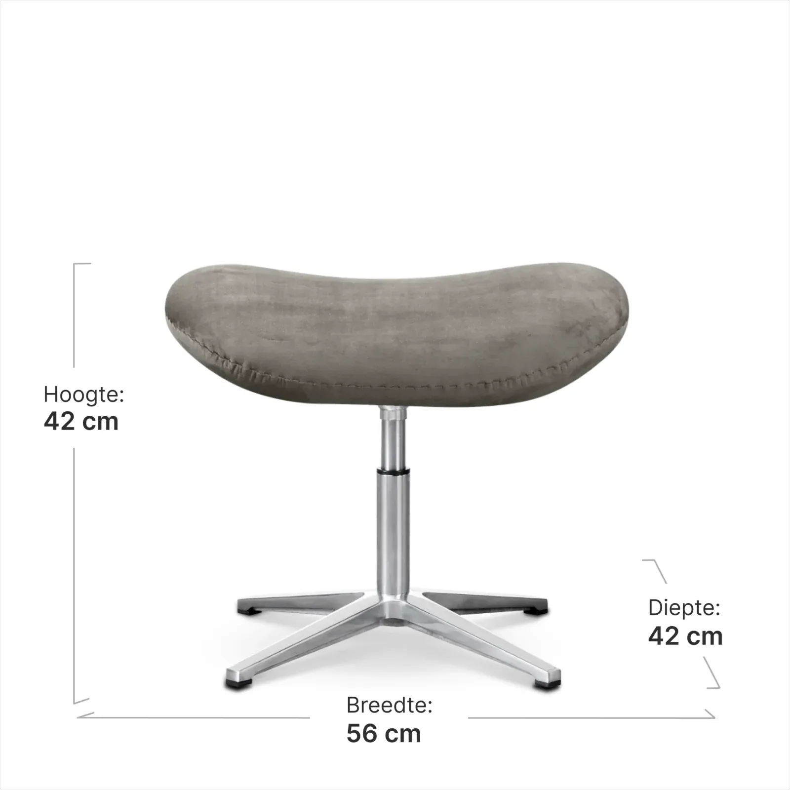 Flag Chair Zilver Grijs Velvet