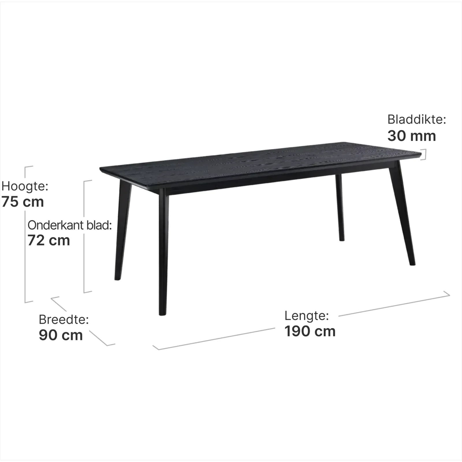 Eettafel Haner Zwart Essen