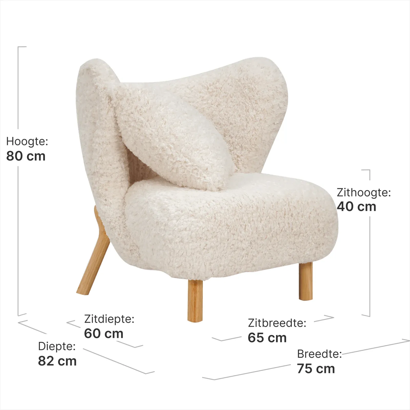 Little Kita Fauteuil Wit | Essen Pootjes (OUD MODEL)