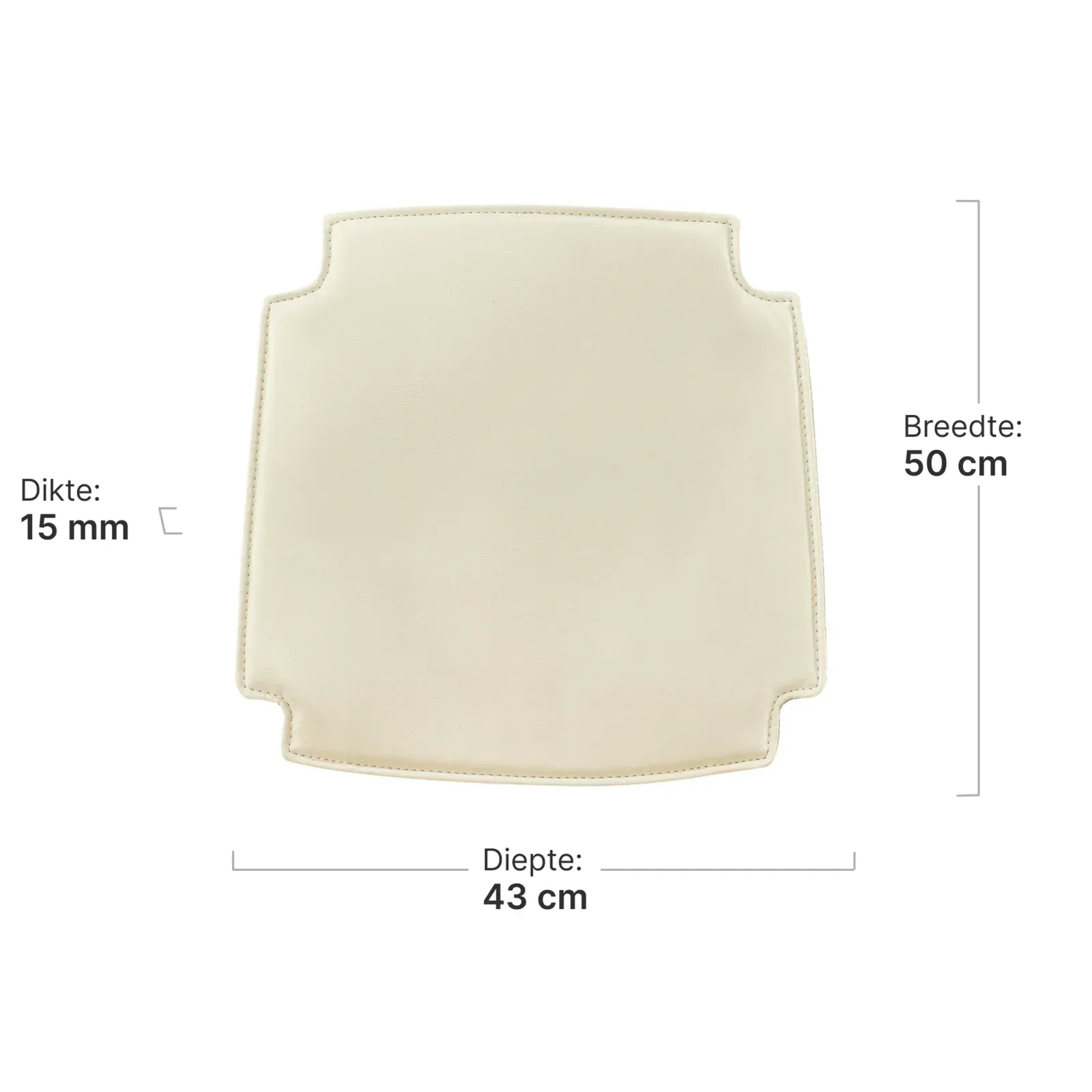Seatdot / Kussentje voor Wishbone stoelen | PU Leer | Off White