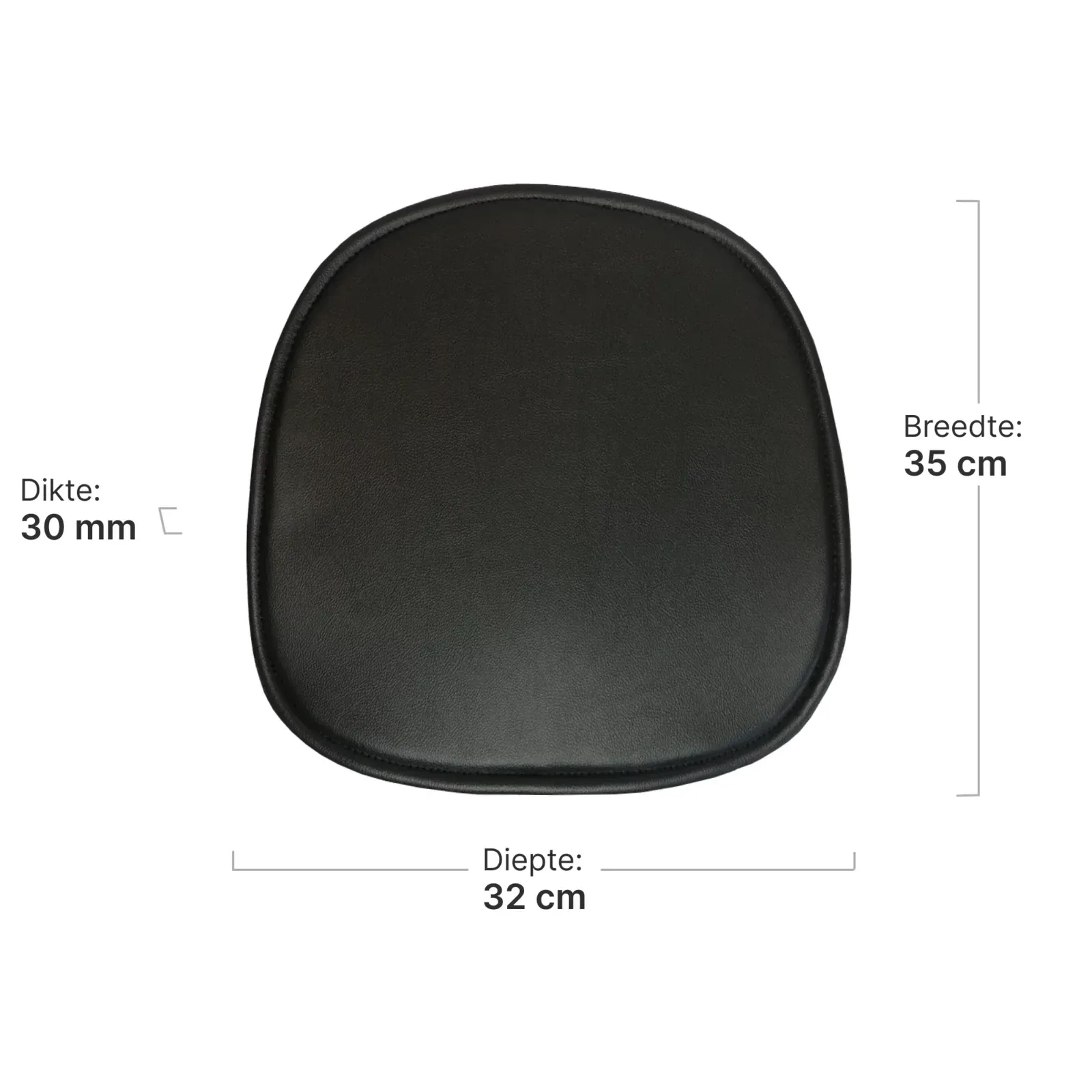 Eames Chair Seatdot / Zitkussen Zwart