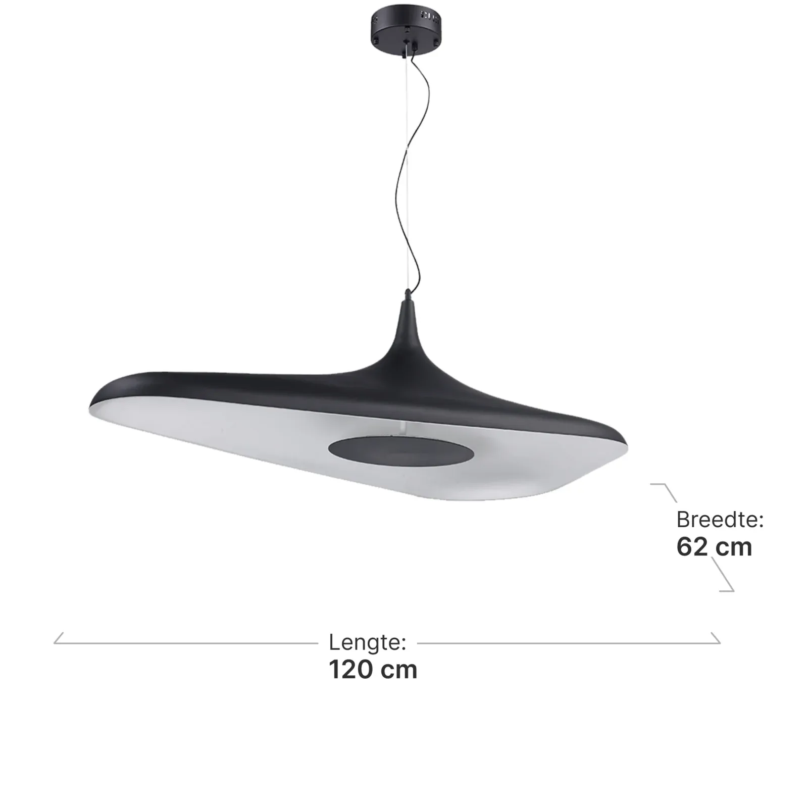 Hanglamp Strancia | Zwart / Wit