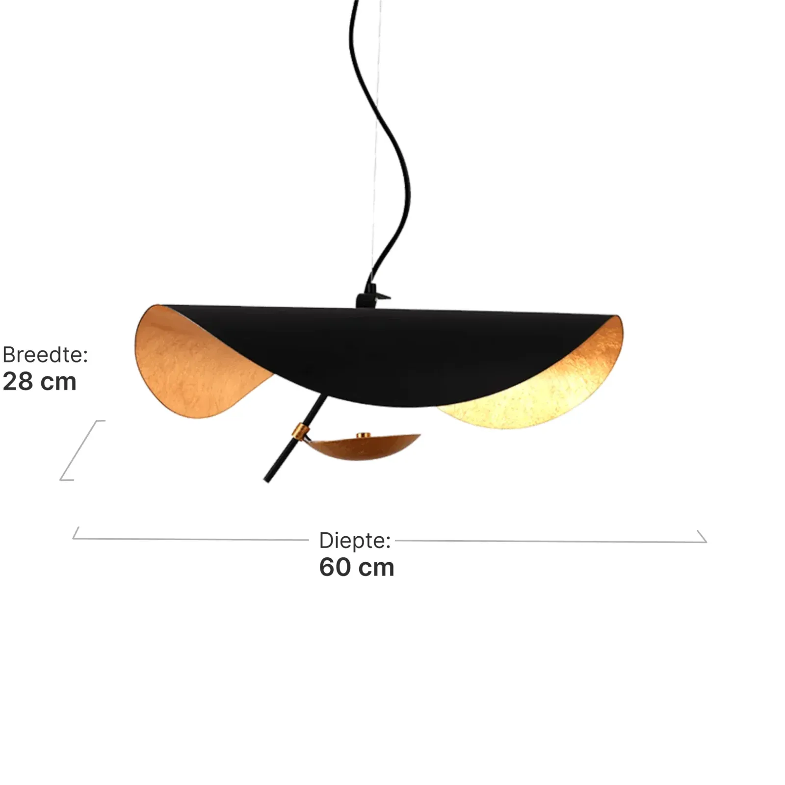 Hanglamp Gulf | Mat Zwart / Goud