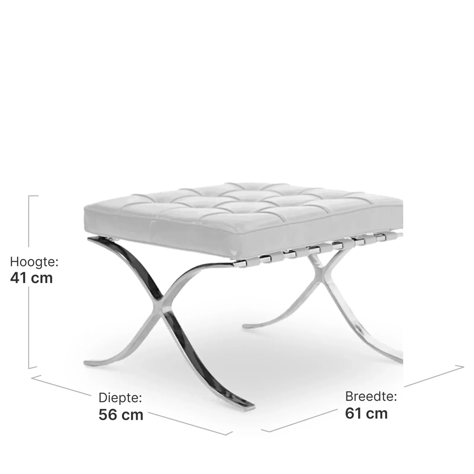 Paviljoen Chair XL Wit Leer