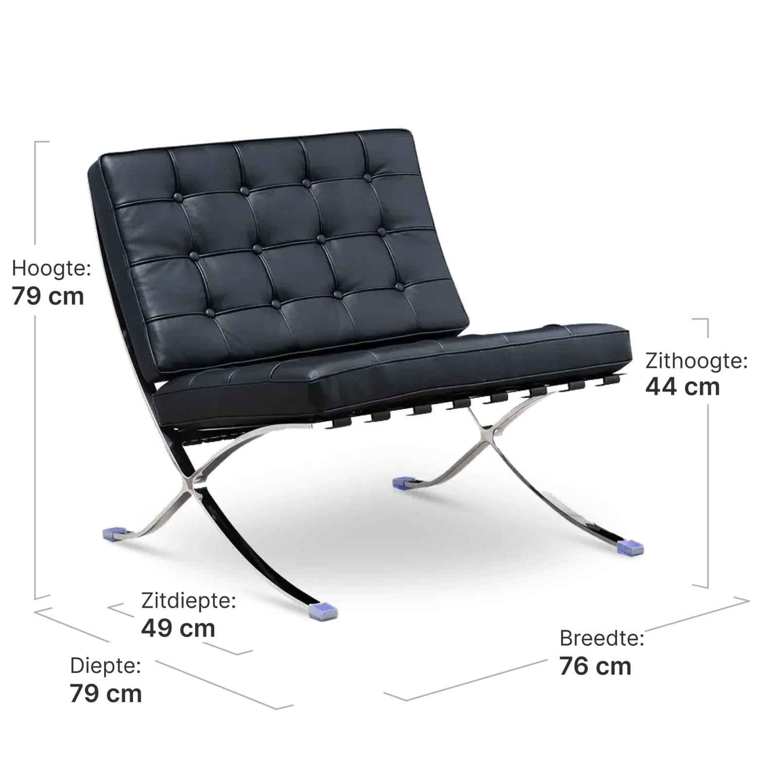 Paviljoen Chair Luxe Volleer Zwart
