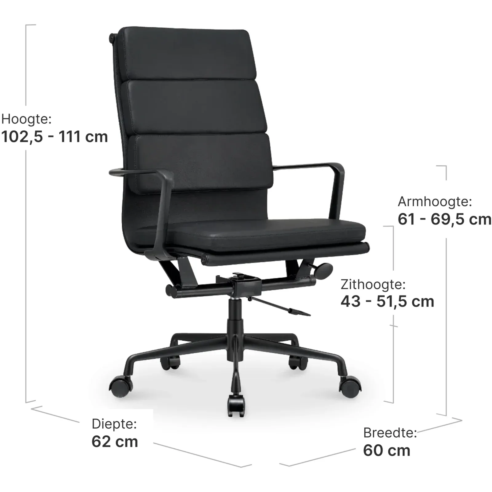 Cavel CD 219 Softpad Bureaustoel Full Black