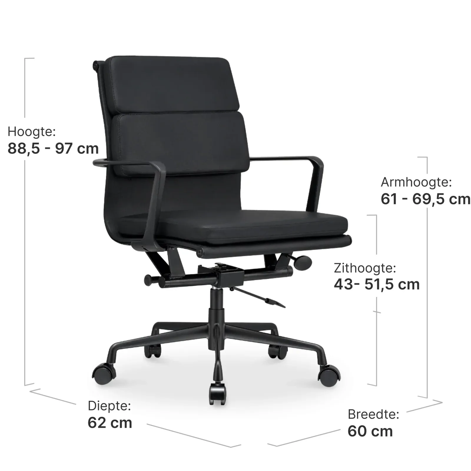Cavel CD 217 Softpad Bureaustoel Full Black