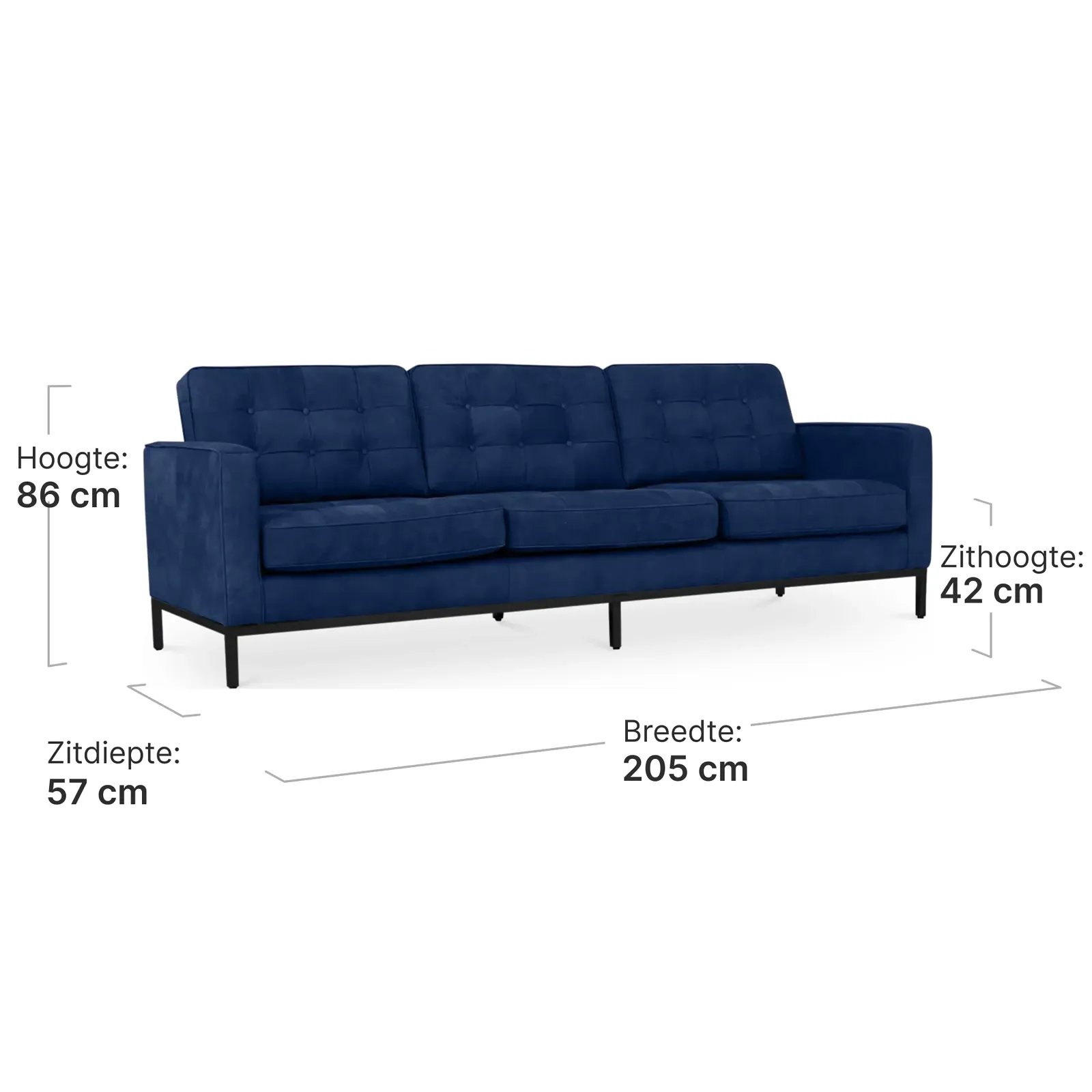 Italo Drie Zits Kings Blue Velvet