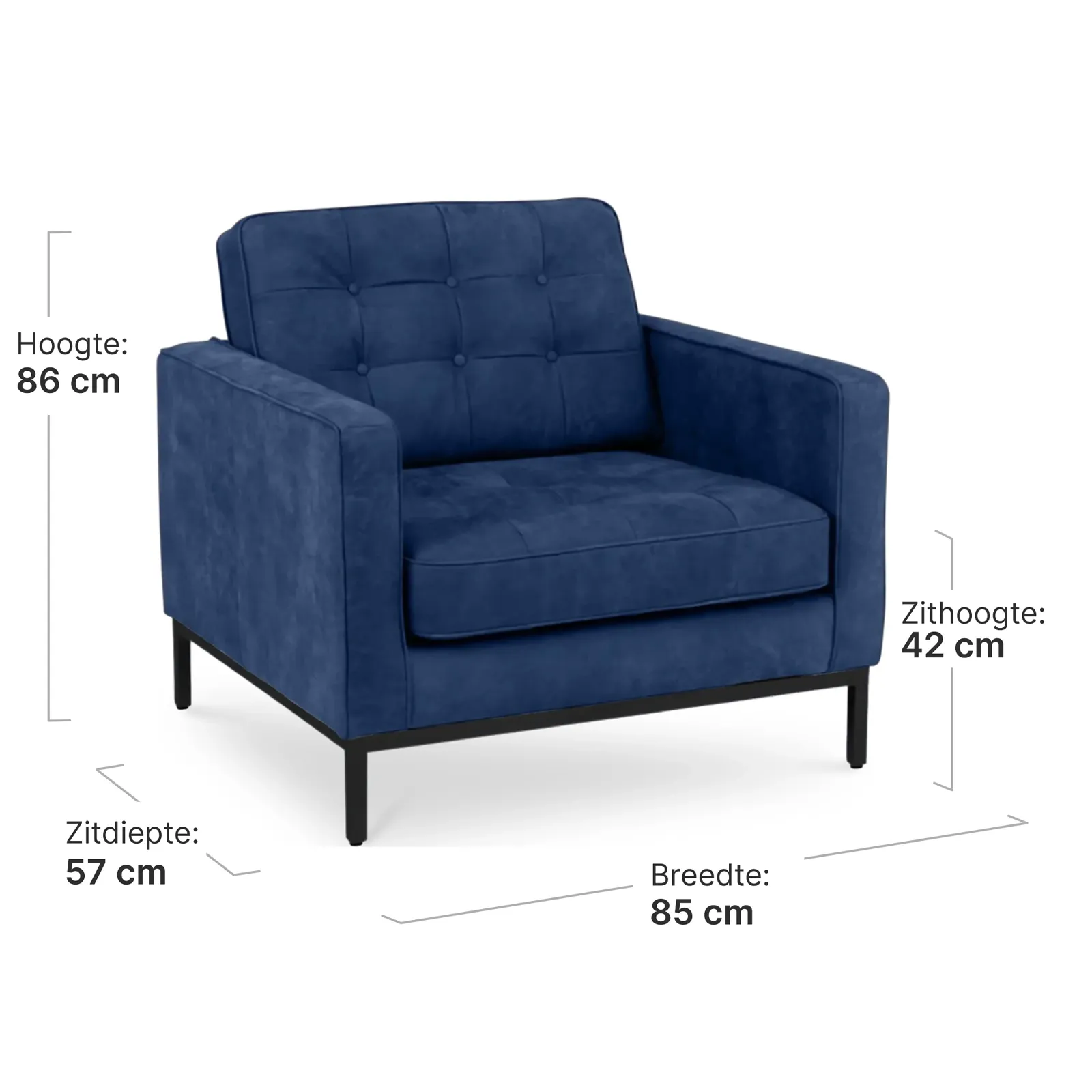 Italo Chair Kings Blue Velvet