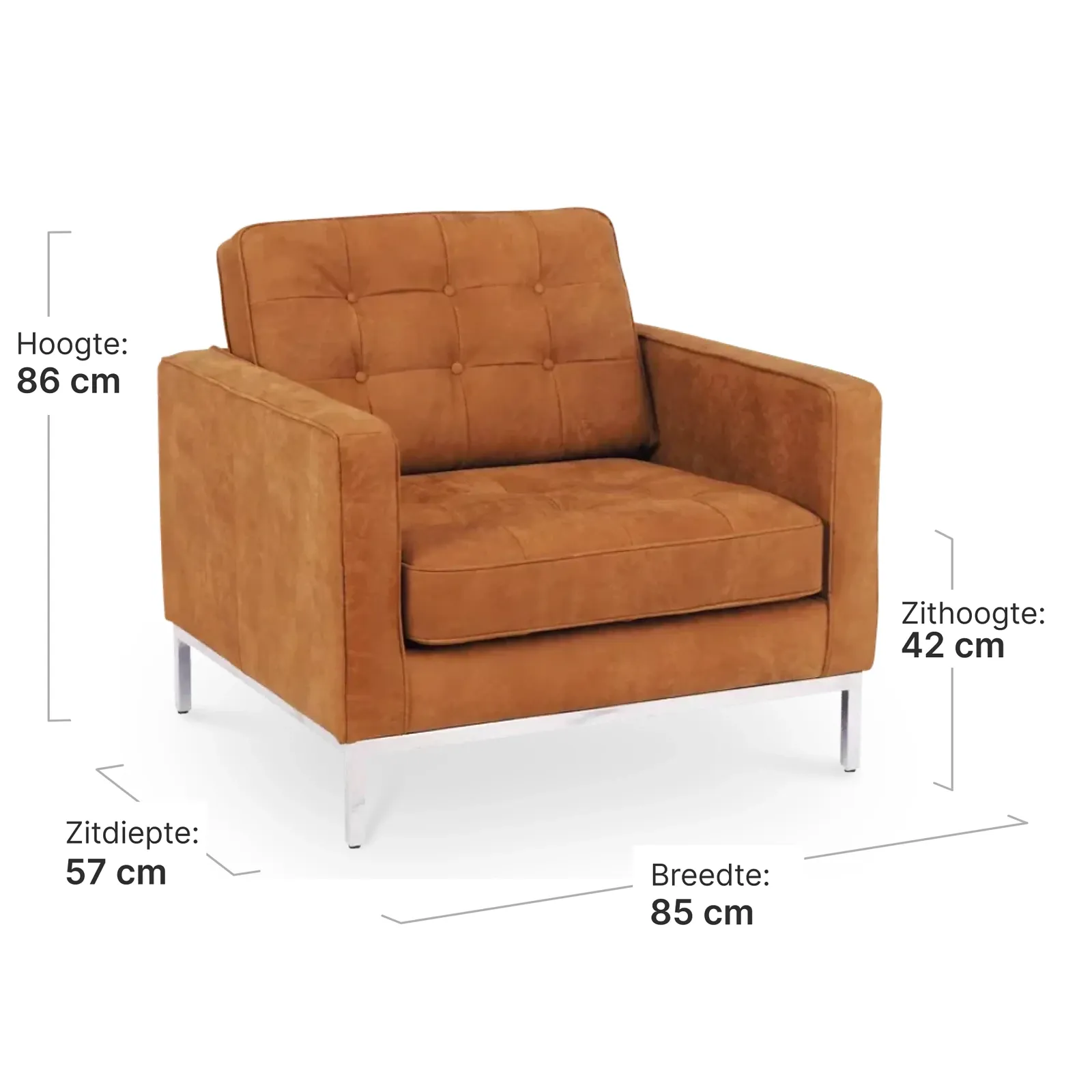 Italo Chair Vintage Cognac Leer