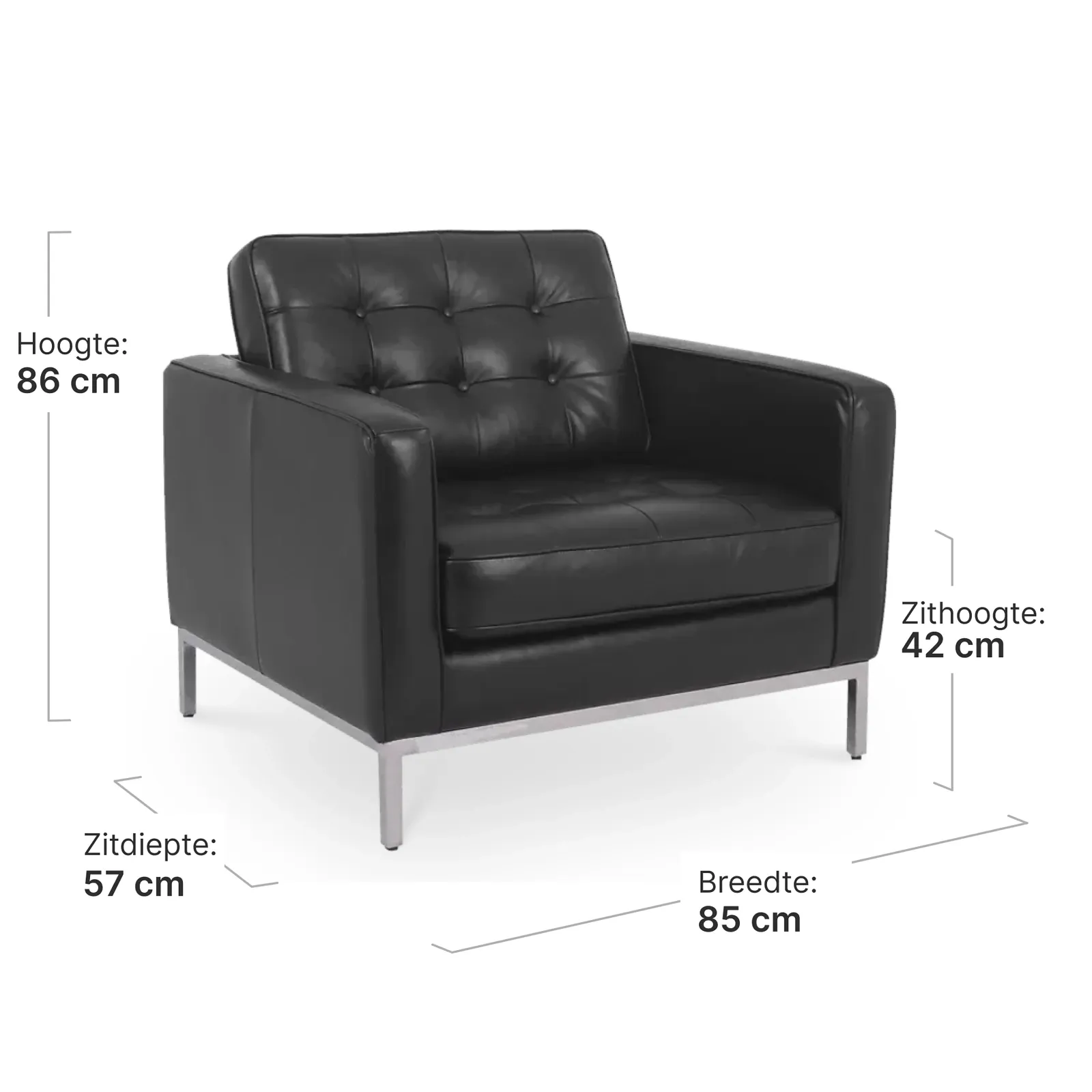 Italo Chair Zwart Leer