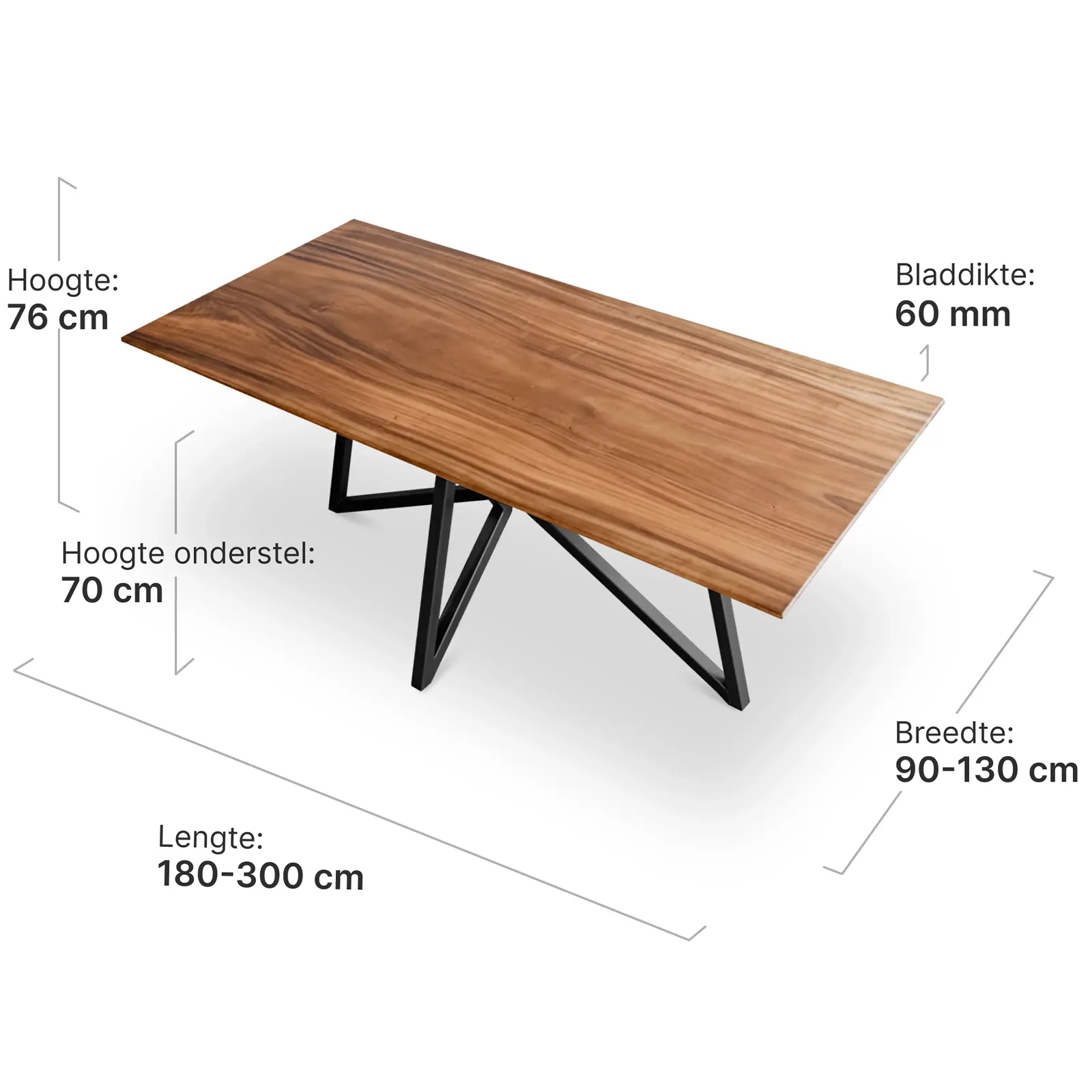 Cavel Rechthoekige Notenhouten Tafel