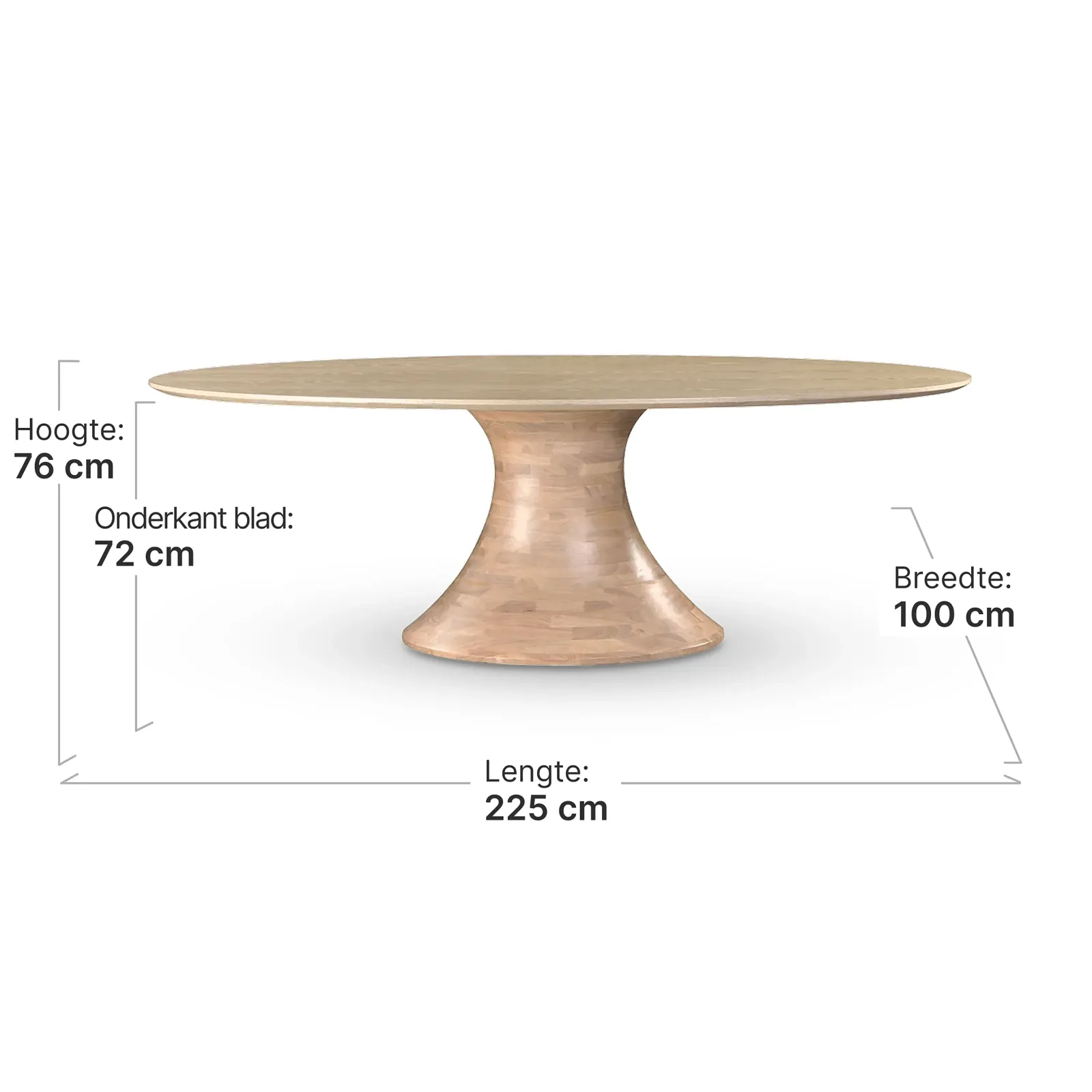 Ovale Tulip Eettafel | Naturel