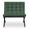 Barcelona Chair Groen Velvet | Zwart Frame