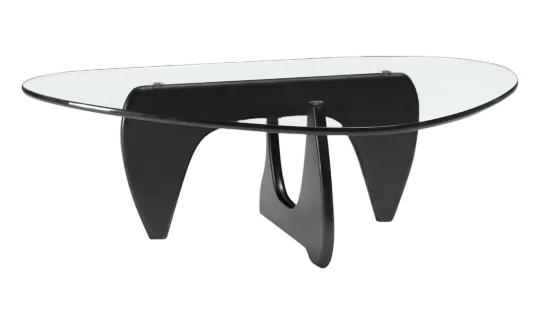 Japandi Salontafel Sabi | Glazen Blad | Zwart Onderstel Japandi Salontafel Sabi | Glazen Blad | Zwart Onderstel
