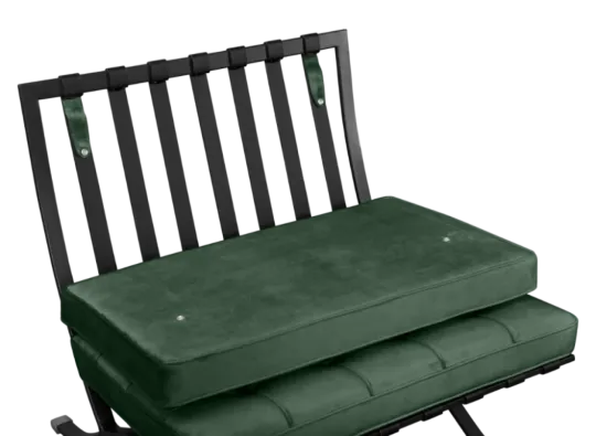 Barcelona Chair Groen Velvet | Zwart Frame Barcelona Chair Groen Velvet | Zwart Frame
