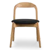 Bow Eetkamerstoel | Essen Hout | Zwart PU Leer