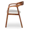Artson Eetkamerstoel | Walnoot Hout | Wit PU Leer