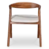 Artson Eetkamerstoel | Walnoot Hout | Wit PU Leer