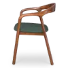 Artson Eetkamerstoel | Walnoot Hout | Groen PU Leer