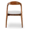 Bow Eetkamerstoel | Walnoot Hout | Wit Boucle