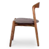 Bow Eetkamerstoel | Walnoot hout | Grijs Bruin Chenille