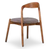 Bow Eetkamerstoel | Walnoot hout | Grijs Bruin Chenille