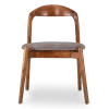 Bow Eetkamerstoel | Walnoot hout | Grijs Bruin Chenille