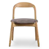 Bow Eetkamerstoel | Essen Hout | Grijs Bruin Chenille