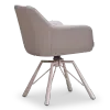 Draaibare Eetkamerstoel Nord | Taupe Boucle Taupe Leer  | Taupe Onderstel