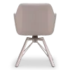 Draaibare Eetkamerstoel Nord | Taupe Boucle Taupe Leer  | Taupe Onderstel