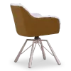 Draaibare Eetkamerstoel Nord | Taupe Sheepskin Cognac Leer  | Taupe Onderstel