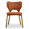 Japandi Eetkamerstoel Cho | Terracotta Chenille | Walnoot