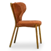 Japandi Eetkamerstoel Cho | Terracotta Chenille | Walnoot