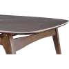 Eettafel Japandi Deens Ovaal Antraciet Keramiek | Walnoot Onderstel