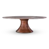 Ovale Tulip Eettafel | Antraciet Keramiek | Walnoot Onderstel