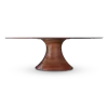 Ovale Tulip Eettafel | Antraciet Keramiek | Walnoot Onderstel