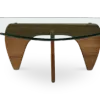 Japandi Salontafel Sabi | Glazen Blad | Walnoot Onderstel